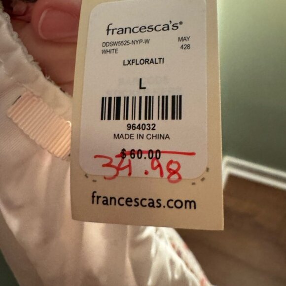 Francesca's Collections White Floral Dress - Picture 4 of 4